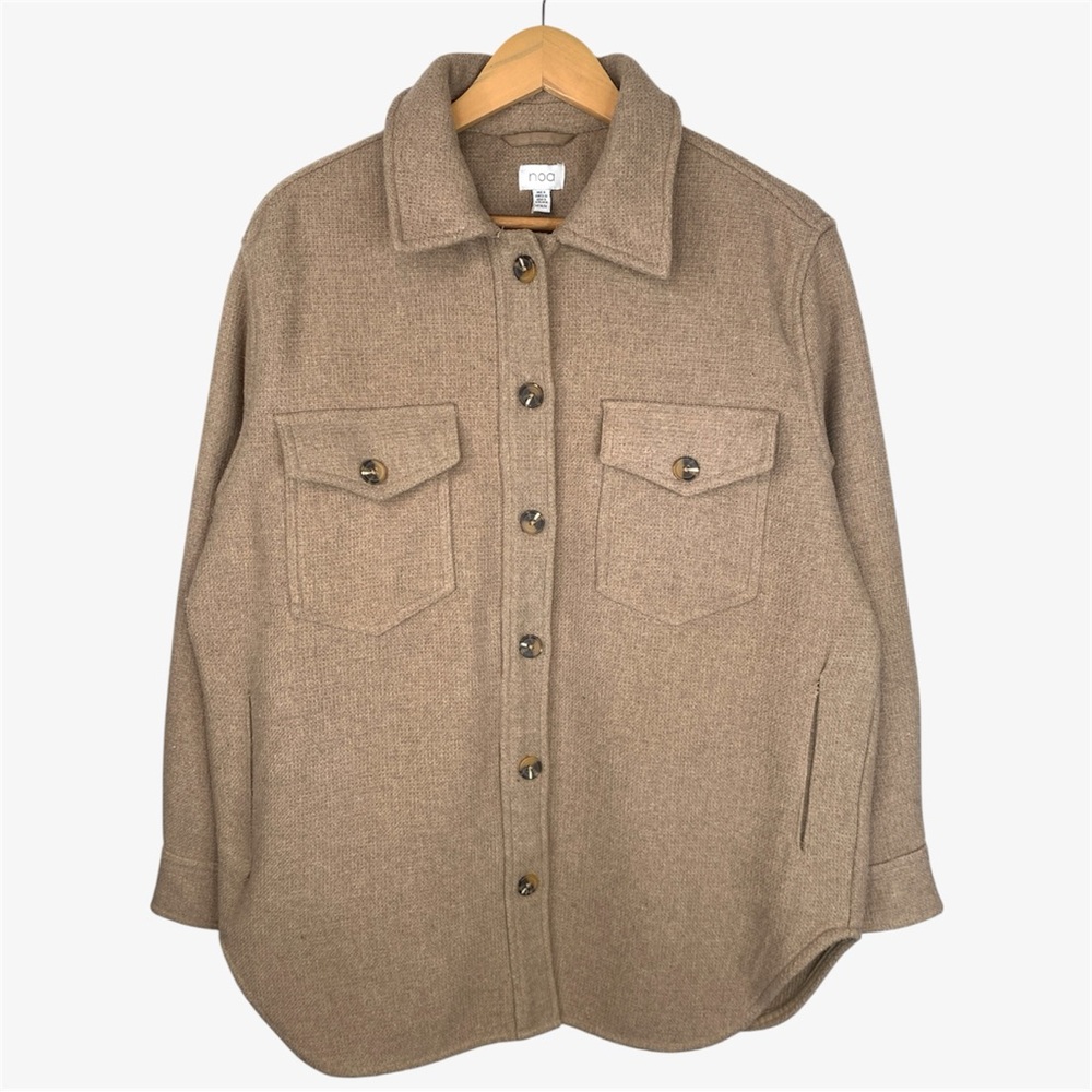 NOA Oversized Wool Blend Shacket Jacket - Light Camel - Size M